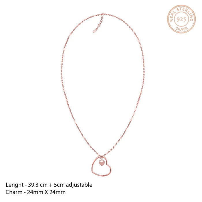 Anushka Rose Heart Necklace